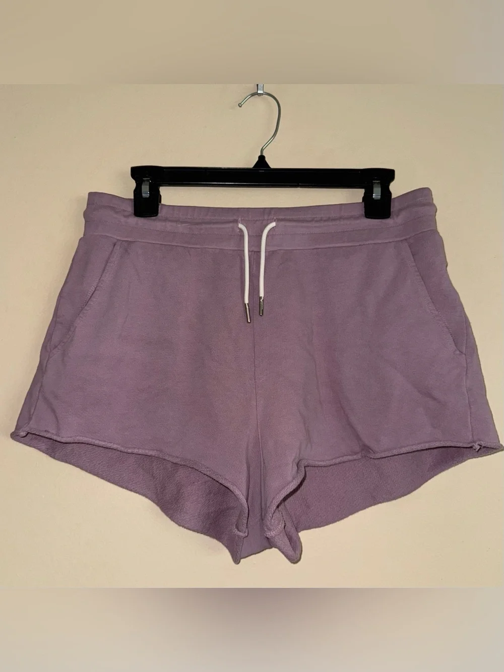MATE The Label Purple Drawstring Organic Cotton Sweat Lounge Shorts Size M - Picture 1 of 6